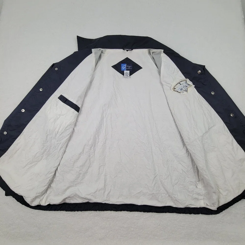 Port and Company Indiana Ice Windbreaker Jacket Mens Large Blue Nylon Snap Front